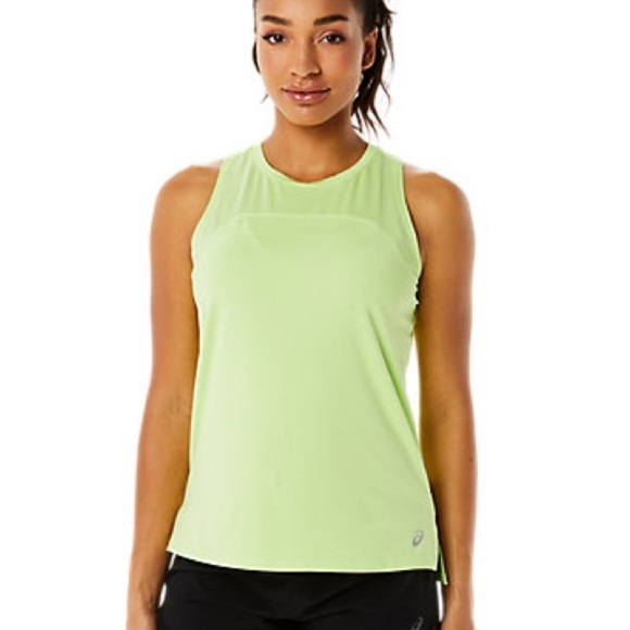 ASICS women’s running tank medium running tank lime yellow bright Nwt - Picture 2 of 9